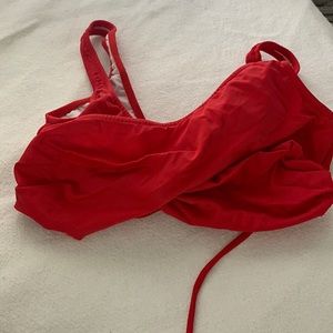 High support red bikini top